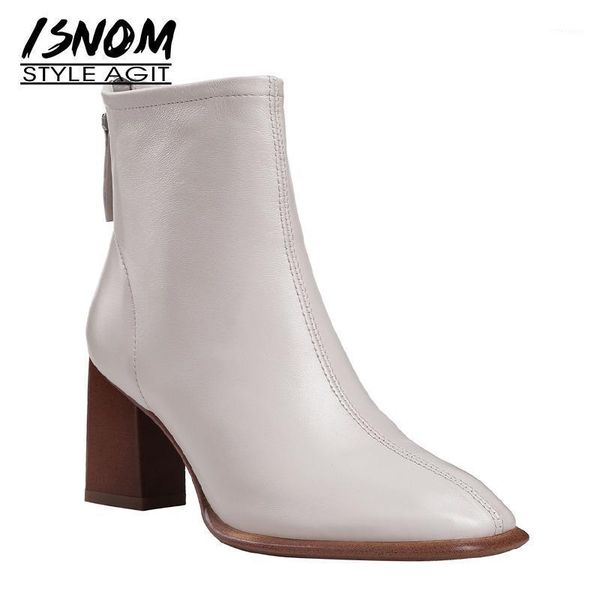 boots isnom high heels ankle women genuien leather booties square toe shoes female zip fashion ladies party winter1, Black
boots isnom high heels ankle women genuien leather booties square toe shoes female zip fashion ladies party winter1, Black