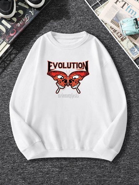 men letter & butterfly print drop shoulder pullover p77u#, Black
