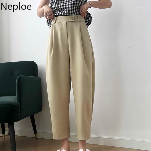 neploe high waist straight wide leg pants women solid color button design loose ankle length trousers female spring new 4a1561, Black;white
neploe high waist straight wide leg pants women solid color button design loose ankle length trousers female spring new 4a1561, Black;white
