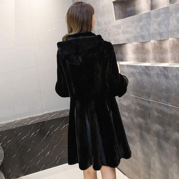 women's fur & faux women 2021 autumn winter large size coat with hood female long sleeve thick warm jacket imitation outwear s663, Black
women's fur & faux women 2021 autumn winter large size coat with hood female long sleeve thick warm jacket imitation outwear s663, Black