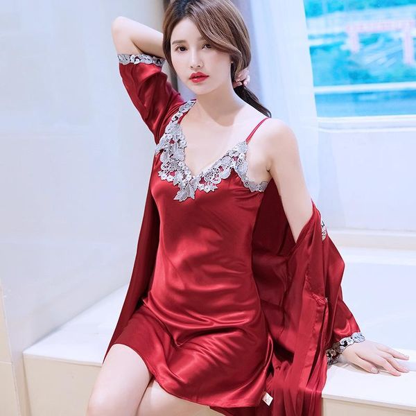 pajamas women summer long-sleeved suit korean loose spring and autumn silk strap nightdress thin two-piece nightgown1, Black;red
pajamas women summer long-sleeved suit korean loose spring and autumn silk strap nightdress thin two-piece nightgown1, Black;red
