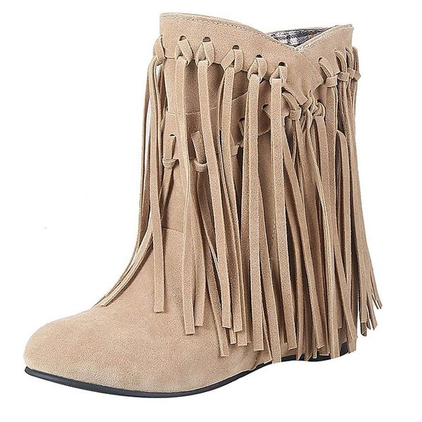 women's ladies tassel suede indian style long fringe winter embroidered fall fashion mujer boots t200425, Black
women's ladies tassel suede indian style long fringe winter embroidered fall fashion mujer boots t200425, Black