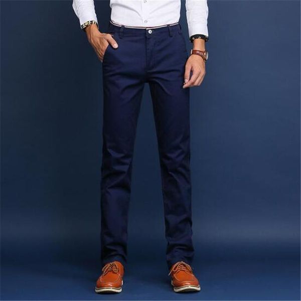 trousers male brand gray white khaki navy 6 color casual pants men 2019 spring new business fashion leisure elastic straigh, Black 
trousers male brand gray white khaki navy 6 color casual pants men 2019 spring new business fashion leisure elastic straigh, Black