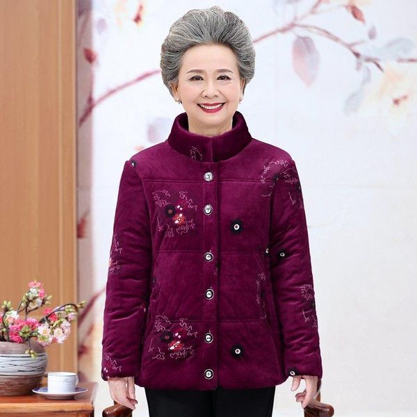 middle-aged and old people winter jacket gold velvet cotton parka grandma cotton padded mother's autumn coat, Black
middle-aged and old people winter jacket gold velvet cotton parka grandma cotton padded mother's autumn coat, Black