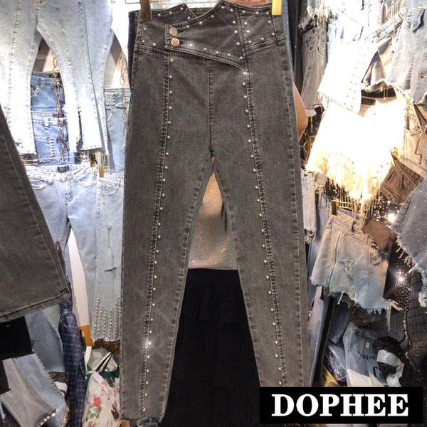 punk rivet bead denim pants women 2020 new spring tight fit leggings high waist slim zipper pants stretch jeans trousers, Blue
punk rivet bead denim pants women 2020 new spring tight fit leggings high waist slim zipper pants stretch jeans trousers, Blue