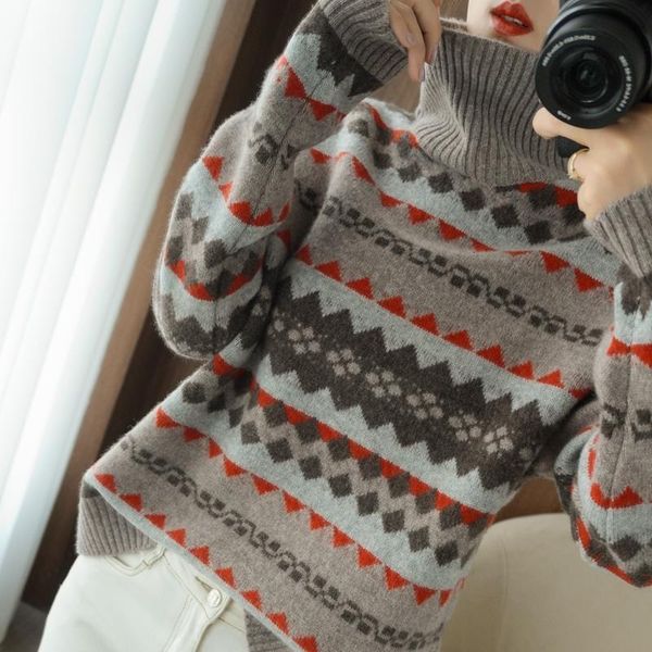 autumn 2021 and winter new women's high-collar knit loose national style lazybones sweater 1 nepx, White;black
autumn 2021 and winter new women's high-collar knit loose national style lazybones sweater 1 nepx, White;black
