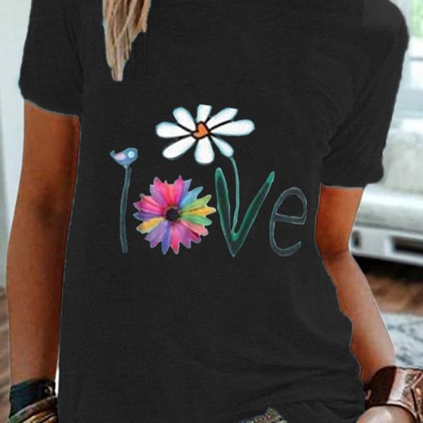 women's casual loose large women print love pattern short sleeve women's round neck t-shirt t-shirt for women n1arh, White
women's casual loose large women print love pattern short sleeve women's round neck t-shirt t-shirt for women n1arh, White