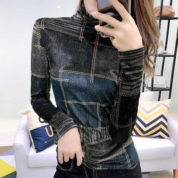 2020 autumn winter high-neck long-sleeved velvet bottoming shirt streetwear turtleneck plaid female t-shirts bodycon ladies 1, White
2020 autumn winter high-neck long-sleeved velvet bottoming shirt streetwear turtleneck plaid female t-shirts bodycon ladies 1, White