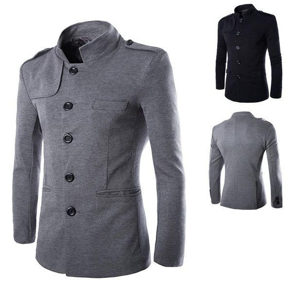 men's wool & blends autumn long coat men fashion mandarin collar blend double breasted pea jacket brand overcoats jm21, Black
men's wool & blends autumn long coat men fashion mandarin collar blend double breasted pea jacket brand overcoats jm21, Black