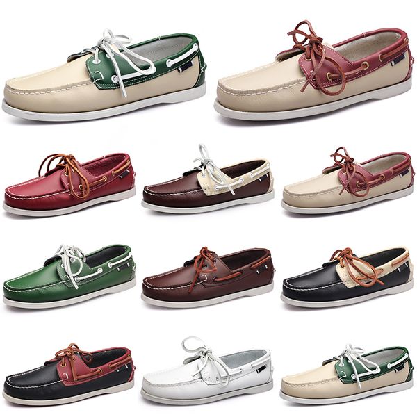 wholesale men casual shoes triple black white popular breathable silver taupe mahogany brown jogging walking flat soft multi leather mens sn