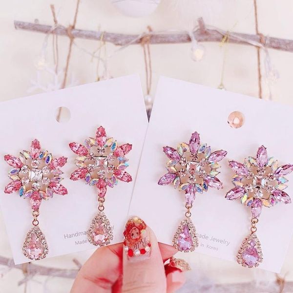 dangle & chandelier fashion korean sweet pink crystal snowflake drop earrings women elegant party pendientes christmas jewelry, Silver
dangle & chandelier fashion korean sweet pink crystal snowflake drop earrings women elegant party pendientes christmas jewelry, Silver