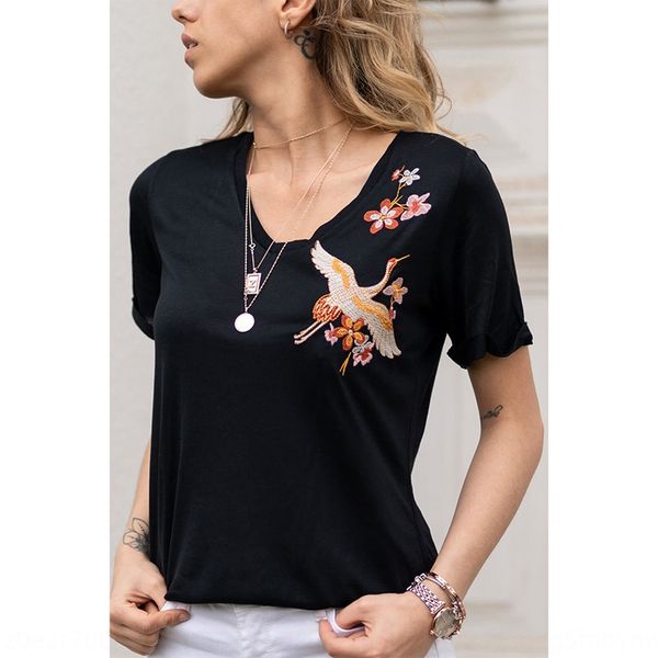 2019 new summer women's v-neck embroidered short sleeve slim fit 2019 embroidery t-shirt embroidery new summer women's v-neck embr, White
2019 new summer women's v-neck embroidered short sleeve slim fit 2019 embroidery t-shirt embroidery new summer women's v-neck embr, White