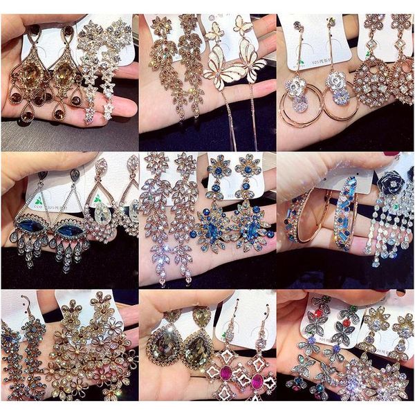 new european american style gold color-studded czech diamond pattern earrings long tassel earrings mixed batch ret wmtqjr jeneffer, Silver
new european american style gold color-studded czech diamond pattern earrings long tassel earrings mixed batch ret wmtqjr jeneffer, Silver