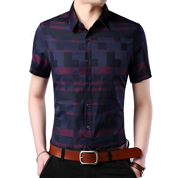 new men's male short sleeve plaid summer fashion business casual shirt for men brand clothing blouse bj48033, White;black
new men's male short sleeve plaid summer fashion business casual shirt for men brand clothing blouse bj48033, White;black