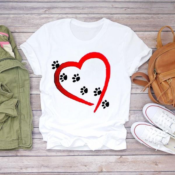 women t-shirts love heart dog paw printing 90s summer autumn womens graphic t ladies print lady shirt female tee t-shirt, White
women t-shirts love heart dog paw printing 90s summer autumn womens graphic t ladies print lady shirt female tee t-shirt, White