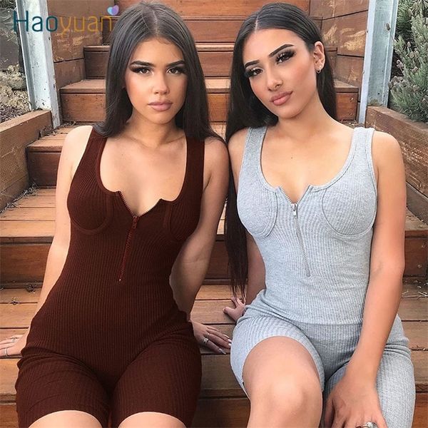 haoyuan ribeed zip active wear rompers womens jumpsuit biker shorts one piece bodysuit summer outfits bodycon playsuits y200822, Black;white
haoyuan ribeed zip active wear rompers womens jumpsuit biker shorts one piece bodysuit summer outfits bodycon playsuits y200822, Black;white