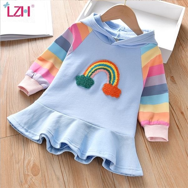 lzh kids girls sweater dress 2020 autumn children rainbow embroidered long sleeve princess dresses for girls casual hooded dress lj200923, Red;yellow
lzh kids girls sweater dress 2020 autumn children rainbow embroidered long sleeve princess dresses for girls casual hooded dress lj200923, Red;yellow