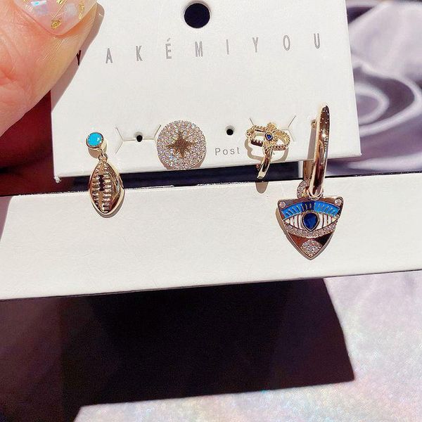 migga 4pcs mix design cubic zircon star hand eye hanging drop earrings set gold color women jewelry, Silver
migga 4pcs mix design cubic zircon star hand eye hanging drop earrings set gold color women jewelry, Silver