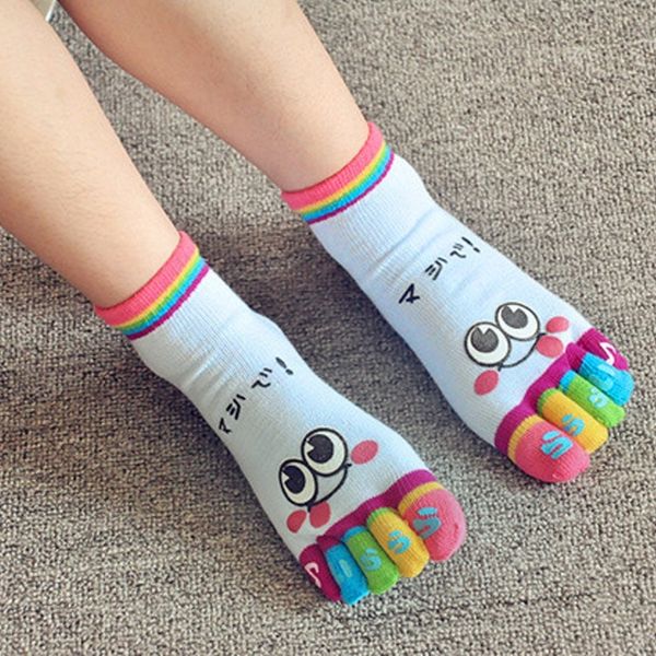 female breathable pure cotton cartoon five toe socks soft and comfortable anklet sock y201009, Pink;yellow
female breathable pure cotton cartoon five toe socks soft and comfortable anklet sock y201009, Pink;yellow
