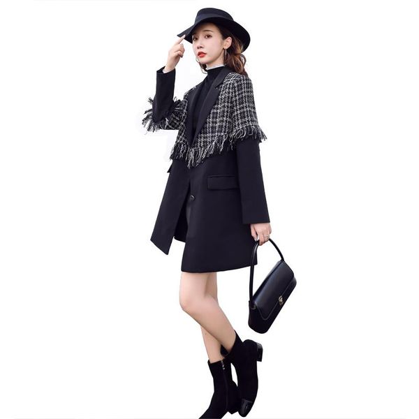women's suits & blazers blazer feminino mujer autumn winter outfit wool checked black suit woman style jacket casual coat, White;black
women's suits & blazers blazer feminino mujer autumn winter outfit wool checked black suit woman style jacket casual coat, White;black