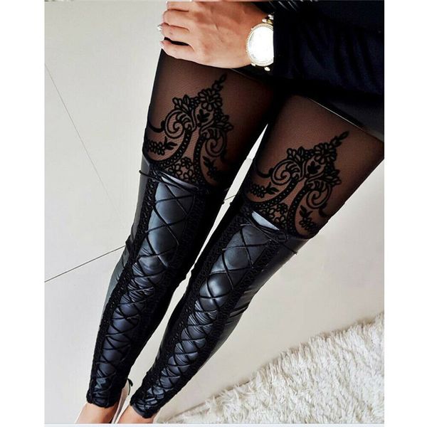 2019 new women's wet look stretchy faux leather lace skinny leggings pencil stretch trousers black pants
2019 new women's wet look stretchy faux leather lace skinny leggings pencil stretch trousers black pants
