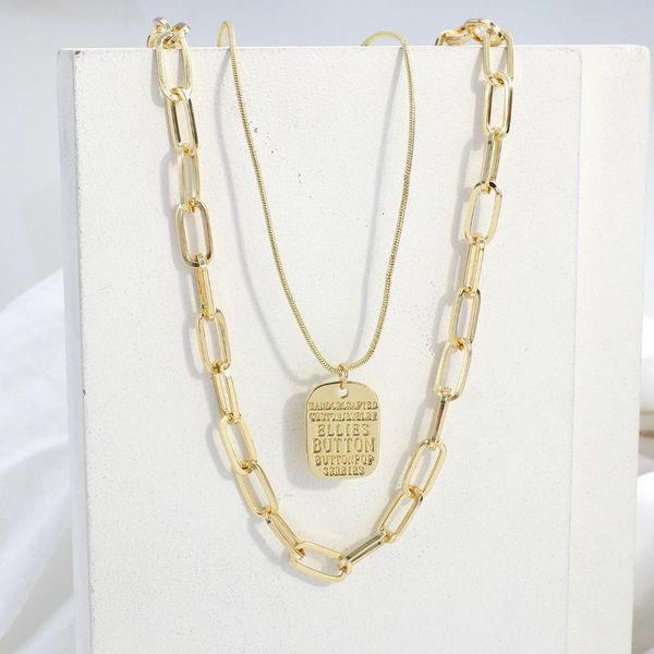 aensoa 2pcs/set multi layer metal link chain choker necklace vintage carved letters geometric pendant necklace jewelry for women, Silver
aensoa 2pcs/set multi layer metal link chain choker necklace vintage carved letters geometric pendant necklace jewelry for women, Silver