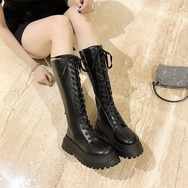 boots spring autumn lacing knee high women fashion white square heel woman leather shoes winter pu lace up large size40, Black
boots spring autumn lacing knee high women fashion white square heel woman leather shoes winter pu lace up large size40, Black