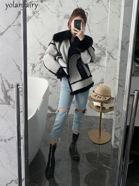women's fur & faux real coat female jacket autumn winter clothes women genuine leather sheepskin motorcycle shearling jackets for, Black
women's fur & faux real coat female jacket autumn winter clothes women genuine leather sheepskin motorcycle shearling jackets for, Black