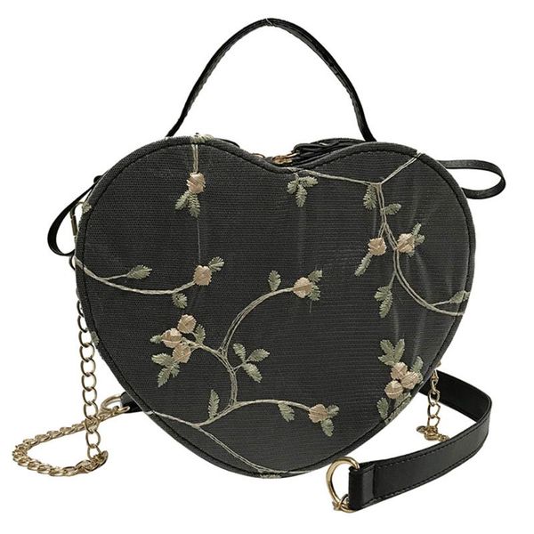 women heart-shaped lace detachable shoulder bag leaf embroidery chain strap creative handbag lady portable casual crossbody bag
women heart-shaped lace detachable shoulder bag leaf embroidery chain strap creative handbag lady portable casual crossbody bag