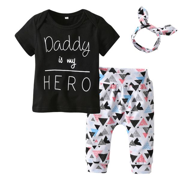 newborn baby girl clothes daddy is my hero outfits set infant short sleeve t-shirt+pants+headband toddler clothing suit lj201223, White
newborn baby girl clothes daddy is my hero outfits set infant short sleeve t-shirt+pants+headband toddler clothing suit lj201223, White