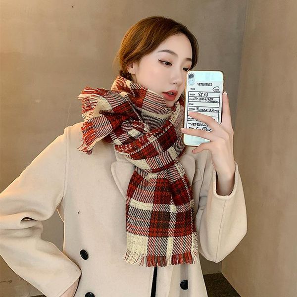 Fashionable and new style women's long scarf in autumn and winter, Blue;gray 
Fashionable and new style women's long scarf in autumn and winter, Blue;gray