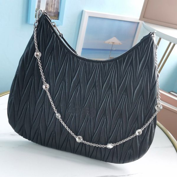 new fashion half-round hobo bag diamond chain shoulder bag sheepskin genuine leather wrinkle bags women pleated handbag wallet
new fashion half-round hobo bag diamond chain shoulder bag sheepskin genuine leather wrinkle bags women pleated handbag wallet