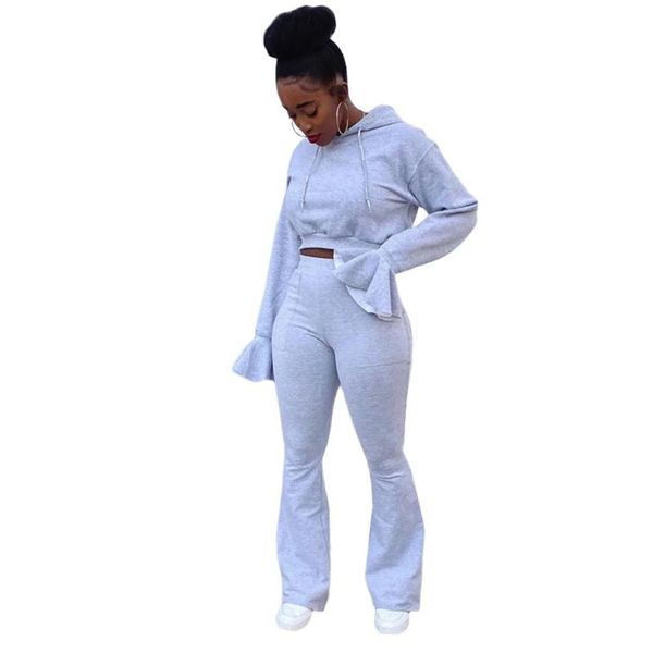 women's tracksuits autumn winter women set flare sleeve hooded sweater + long pants sweatsuits 2 piece tracksuit female, Gray
women's tracksuits autumn winter women set flare sleeve hooded sweater + long pants sweatsuits 2 piece tracksuit female, Gray