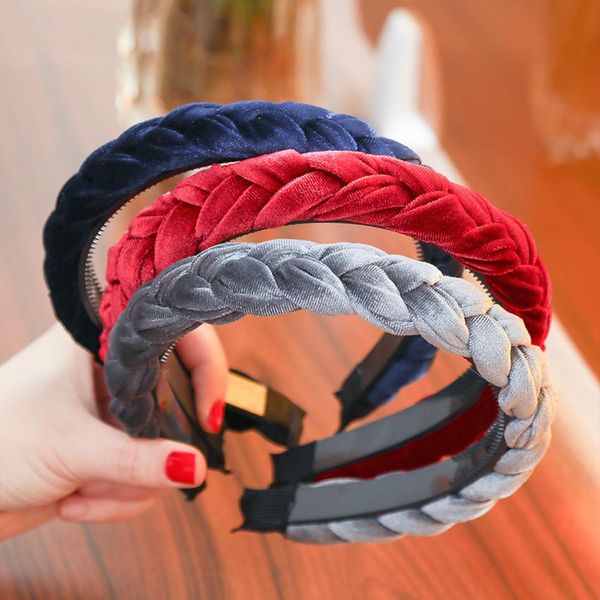 solid color velvet braid headband with teeth hair accessories korean twists hairband women and girls head wear, Black;brown
solid color velvet braid headband with teeth hair accessories korean twists hairband women and girls head wear, Black;brown