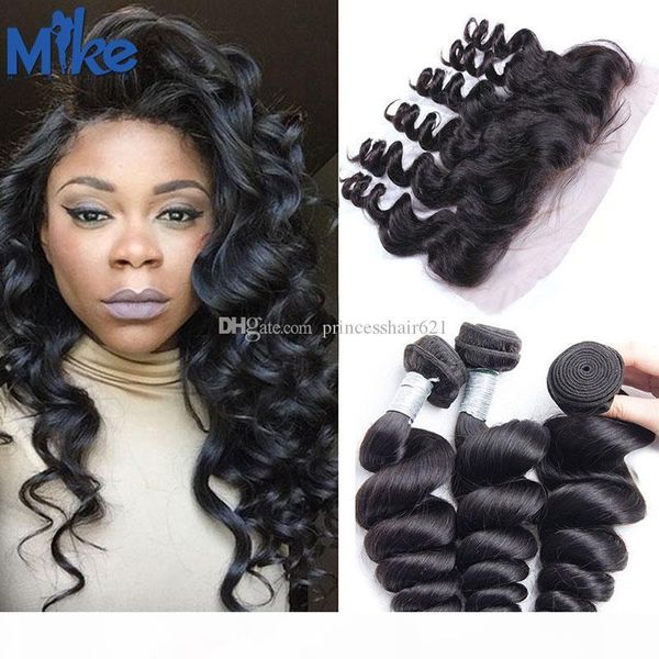 mikehair brazilian loose wave hair weaves 3 bundles with lace frontal brazilian hair bundles and closure peruvian indian human hair 4pcs lot, Black;brown
mikehair brazilian loose wave hair weaves 3 bundles with lace frontal brazilian hair bundles and closure peruvian indian human hair 4pcs lot, Black;brown