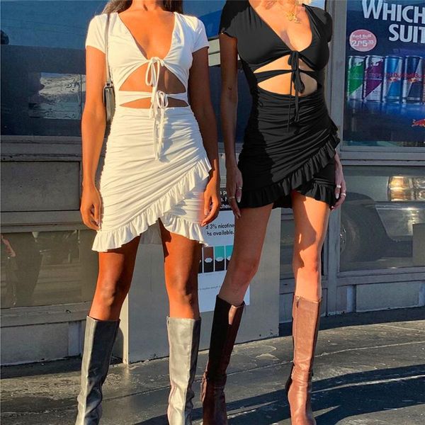 casual dresses bodycon dress women white black mini wrap ruffle curto ruched vestido playa summer clothes vestidos de verano party, Black;gray
casual dresses bodycon dress women white black mini wrap ruffle curto ruched vestido playa summer clothes vestidos de verano party, Black;gray