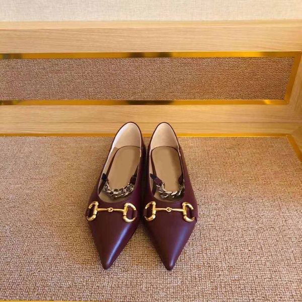 size 35-41 genuine leather metal buckle ballet flats shallow mouth large size fashion women's shoes pointed toe women's shoes, Black 
size 35-41 genuine leather metal buckle ballet flats shallow mouth large size fashion women's shoes pointed toe women's shoes, Black