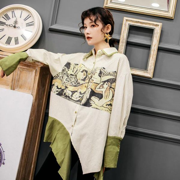 fashion printed stripes contrast color stitching long sleeve irregular plus woman shirt casual fashion tide autumn new tv5291, White
fashion printed stripes contrast color stitching long sleeve irregular plus woman shirt casual fashion tide autumn new tv5291, White