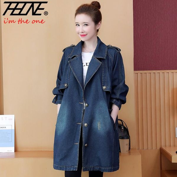 thhone autumn winter denim trench coat women temperament long sleeve women outerwear plus size straight women's clothing, Tan;black
thhone autumn winter denim trench coat women temperament long sleeve women outerwear plus size straight women's clothing, Tan;black