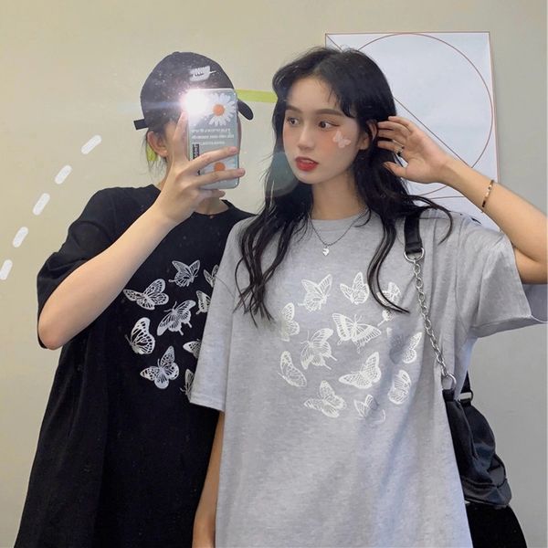 7rbi0 summer korean butterflybutterfly butterfly2020 new ins sleeve butterfly print loose medium length girlfriends short reflective t-sh, White
7rbi0 summer korean butterflybutterfly butterfly2020 new ins sleeve butterfly print loose medium length girlfriends short reflective t-sh, White