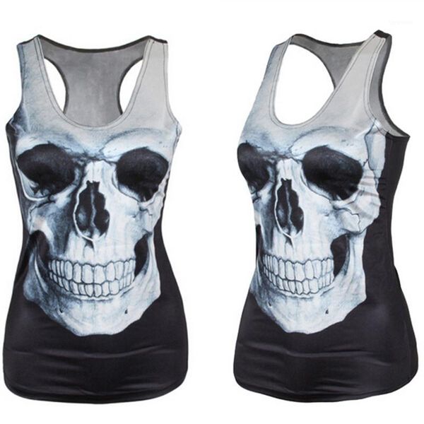 women t shirt skull black vest polyester horror tank east knitting v42 summer new1, Black;white
women t shirt skull black vest polyester horror tank east knitting v42 summer new1, Black;white