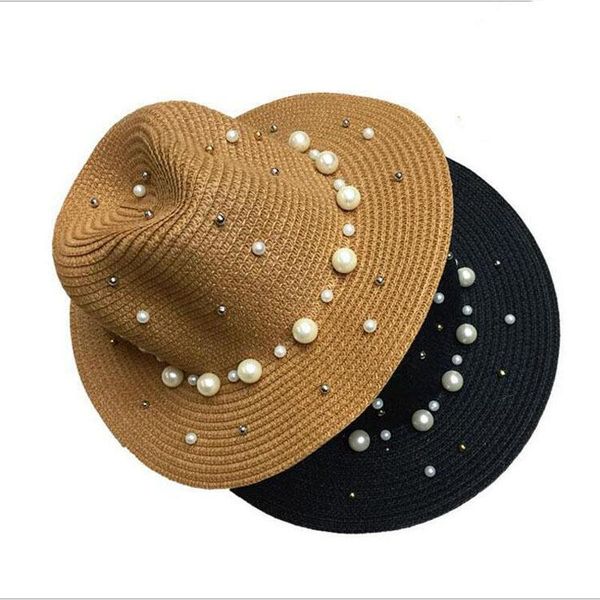 summer british pearl beading flat brimmed straw hat shading sun hat lady fashion beach jazz, Blue;gray
summer british pearl beading flat brimmed straw hat shading sun hat lady fashion beach jazz, Blue;gray