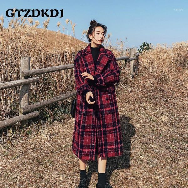 2020 winter new jacket green plaid blends woolen coat, loose long temperament lapel single-breasted blend wool coats women1, Black
2020 winter new jacket green plaid blends woolen coat, loose long temperament lapel single-breasted blend wool coats women1, Black
