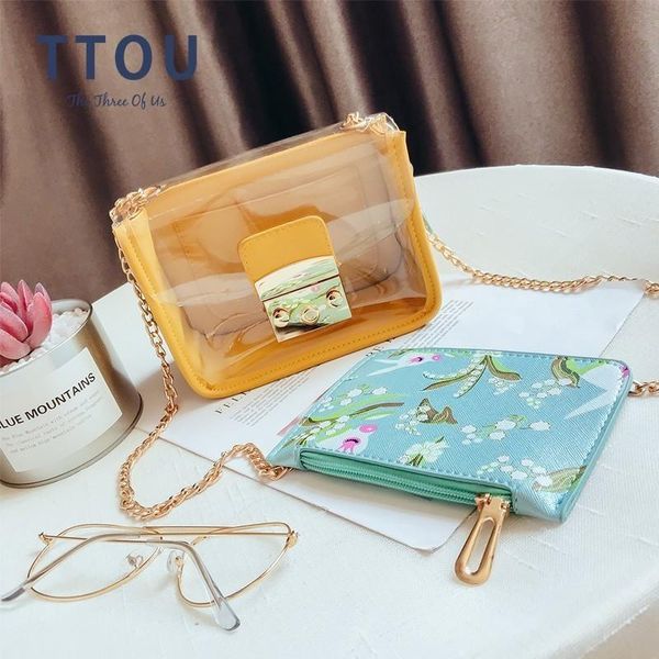 ttou summer mini print shoulder bag clear transparent pvc beach patchwork chain corssbody messenger bags sac a main
ttou summer mini print shoulder bag clear transparent pvc beach patchwork chain corssbody messenger bags sac a main