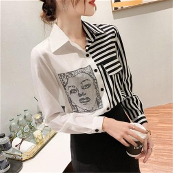 women's blouses & shirts autumn striped shirt women design loose fashion black and white contrast color casual long sleeve chiffon blou
women's blouses & shirts autumn striped shirt women design loose fashion black and white contrast color casual long sleeve chiffon blou