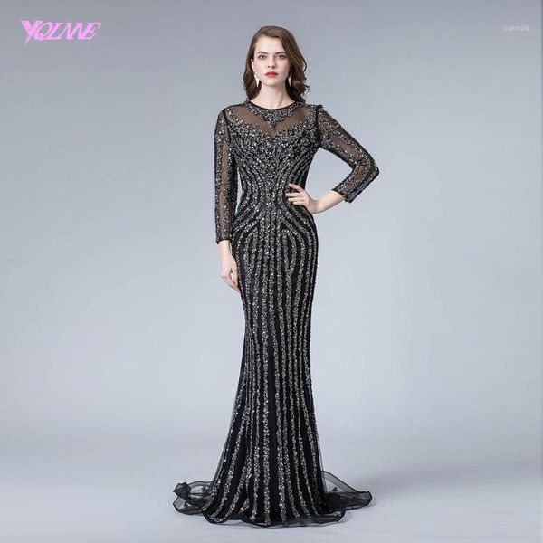 black full sleeve evening dress long crystals beaded mermaid dresses formal evening gowns yqlnne1, White;black
black full sleeve evening dress long crystals beaded mermaid dresses formal evening gowns yqlnne1, White;black