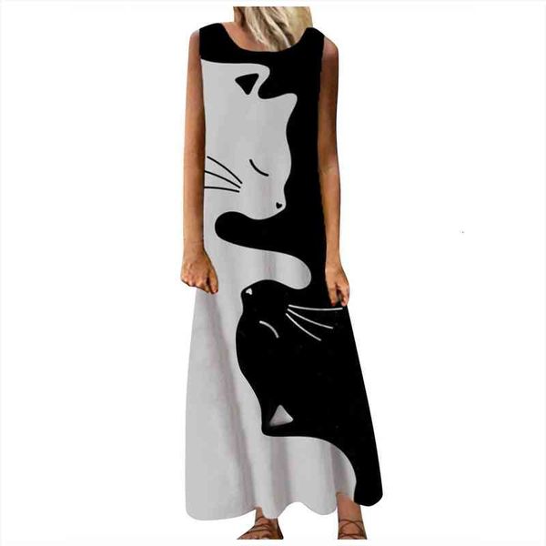 summer women cat print casual dress plus size sleeveless o neck elegant dresses for women clothing vestidos mujer verano, Black;gray
summer women cat print casual dress plus size sleeveless o neck elegant dresses for women clothing vestidos mujer verano, Black;gray