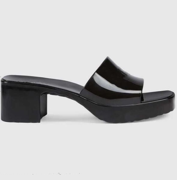 women slippers letter embossed slide sandal fashion lady scuffs summer mid heel rubber outsole slipper, Black
women slippers letter embossed slide sandal fashion lady scuffs summer mid heel rubber outsole slipper, Black