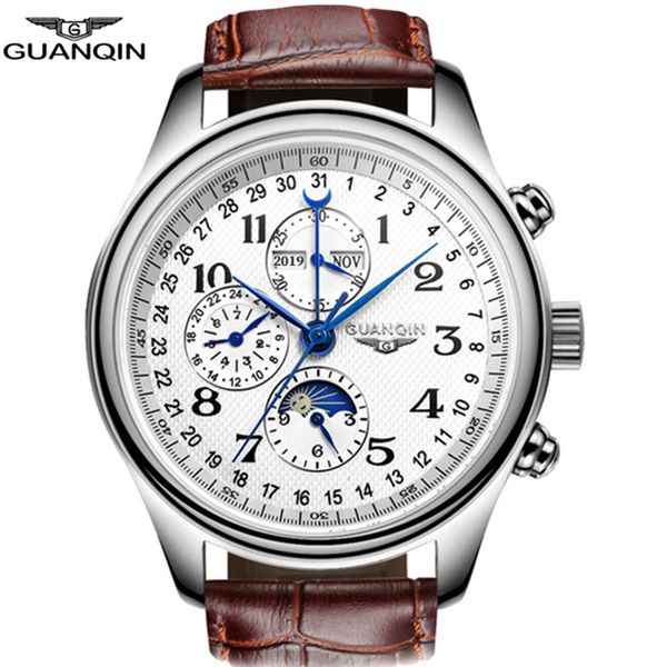 guanqin relogio masculino automatic sapphire mechanical men watch waterproof calendar leather wristwatch otomatik erkek saat q1219, Slivery;brown
guanqin relogio masculino automatic sapphire mechanical men watch waterproof calendar leather wristwatch otomatik erkek saat q1219, Slivery;brown