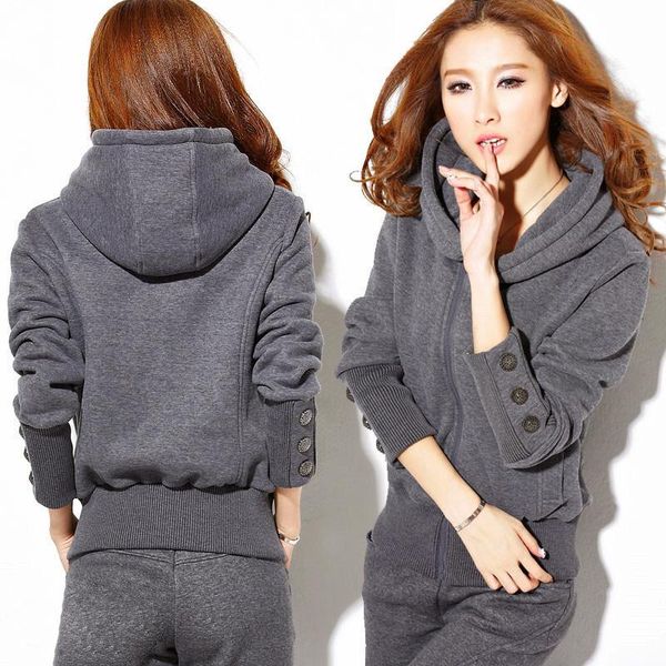 yybay new women's suit sweater autumn and winter suit new large size plus velvet thick two-piece ladies sports and leisure, Gray
yybay new women's suit sweater autumn and winter suit new large size plus velvet thick two-piece ladies sports and leisure, Gray